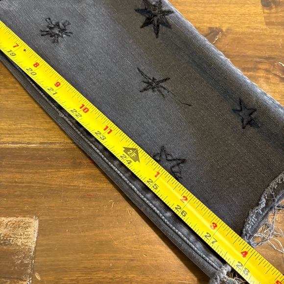 Mother The Double Fray Charmer Written in the Stars Embroidered Skinny Jeans 27 - Picture 11 of 15